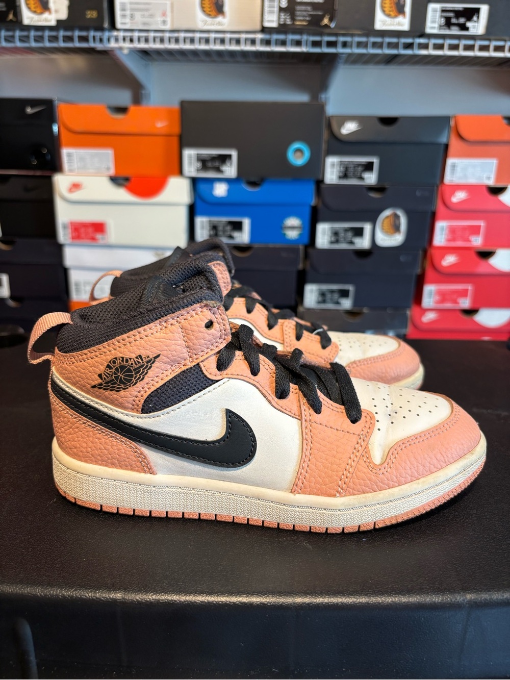Jordan Mid Top Sneakers Pink, White & Black